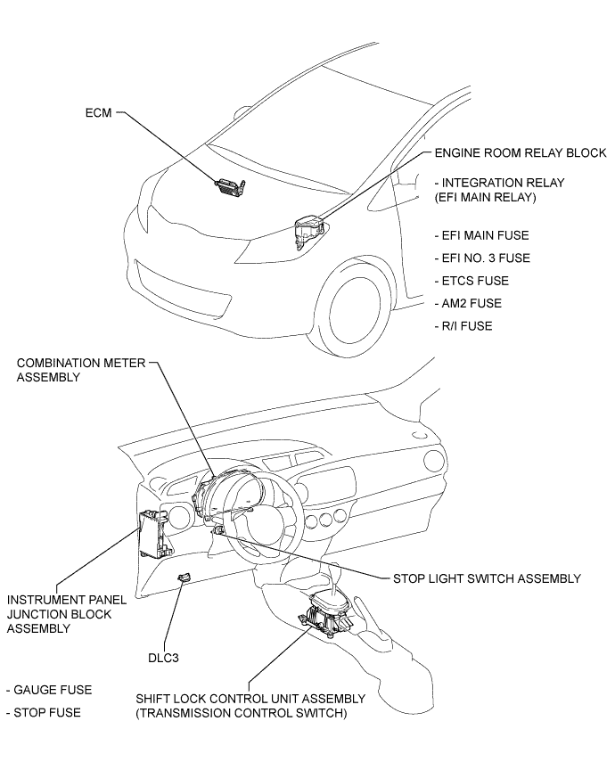 Yaris. Ncp93, 131.U340E Automatic Transmission Transaxle.Automatic Transaxle System (For Sedan).Automatic Transaxle System (For Hatchback)  Parts Location