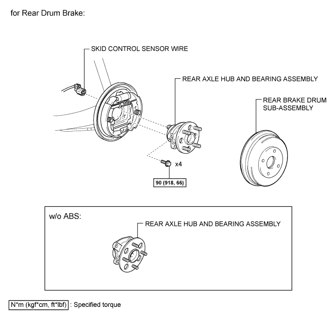 Yaris. Ncp93, 131.Axle And Differential.Axle System (For Sedan).Rear Axle Hub (For Hatchback)  Components