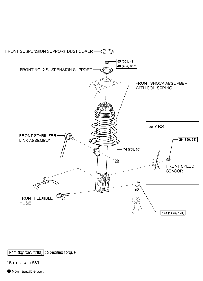Yaris. Ncp93, 131.Front Suspension.Front Suspension System (For Sedan).Front Shock Absorber (For Hatchback)  Components