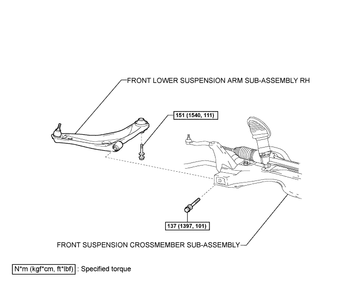 Yaris. Ncp93, 131.Front Suspension.Front Suspension System (For Sedan).Front Lower Suspension Arm (For Hatchback Rh Side)  Components