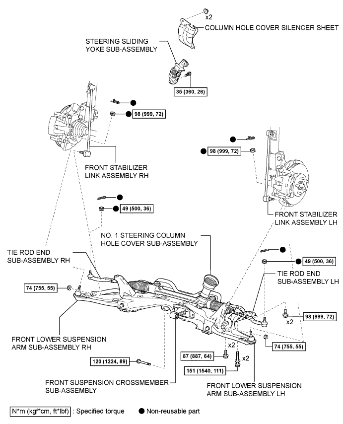 Yaris. Ncp93, 131.Front Suspension.Front Suspension System (For Sedan).Front Suspension Member (For Hatchback)  Components