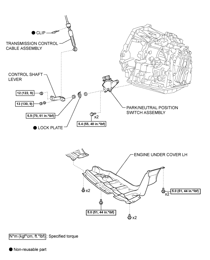 Yaris. Ncp93, 131.U340E Automatic Transmission Transaxle.Automatic Transaxle System (For Sedan).Park / Neutral Position Switch (For Hatchback)  Components