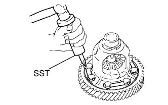 Yaris. Ncp93, 131.U340E Automatic Transmission Transaxle.Automatic Transaxle System (For Sedan).Differential Case (For Hatchback)  Disassembly