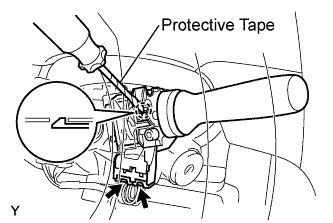Yaris. Ncp93, 131.Wiper Washer.Wiper And Washer System (For Sedan).Wiper Switch (For Sedan)  Removal