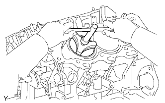 Cylinder block 1GR-FE Disassembly. Using a ridge reamer, remove all the carbon from the top of the cylinder.