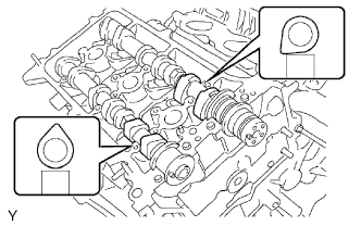 Place the 2 camshafts onto the cylinder head with the cam lobes of the No. 1 cylinder facing each direction as shown in the illustration. Cylinder head gasket 1GR-FE Installation