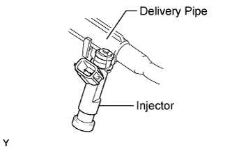 Engine unit 1GR-FE Removal. Pull the 6 fuel injectors from the fuel delivery pipe.