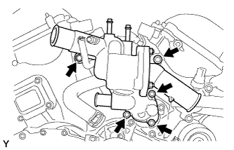 Install the water inlet with the 5 bolts. Cylinder head gasket 1GR-FE Installation