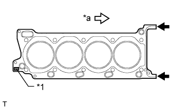 Land Cruiser. 3UR-FE Engine mechanical. Cylinder head gasket - Installation. Place the cylinder head gasket on the cylinder block surface with the front face of the Lot No. stamp upward.