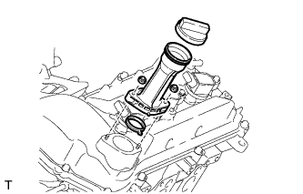 Engine unit 1GR-FE Disassembly. Remove oil filler cap sub-assembly