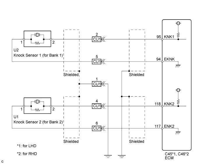 Wiring diagram DTC P0327 P0328 P0332 P0333 Land Cruiser 1GR-FE
