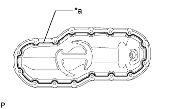 3UR-FE Engine unit - Reassembly. Apply seal packing in a continuous line as shown in the illustration.