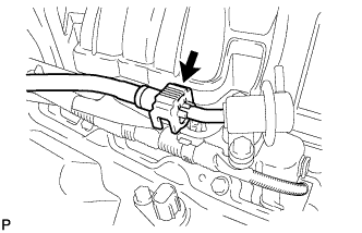 3UR-FE Engine unit - Removal. Disconnect the No. 2 fuel tube from the fuel pressure regulator .