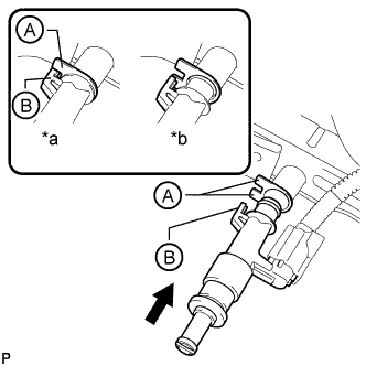 3UR-FE Engine unit - Installation. Install the injector to the delivery pipe as shown in the illustration.