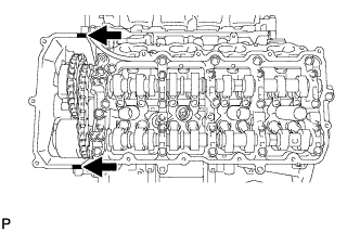Land Cruiser. 3UR-FE Camshaft - Installation. Apply seal packing as shown in the illustration.