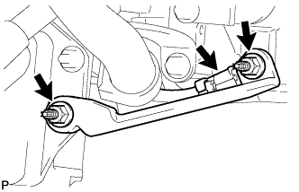 Land Cruiser. 3UR-FE Engine mechanical. Front crankshaft oil seal - Removal. Remove the 2 nuts and bracket.