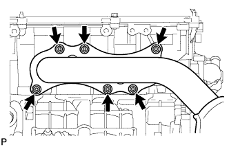 Remove the 6 nuts, exhaust manifold and gasket from the cylinder head LH. Engine assembly 1GR-FE Removal