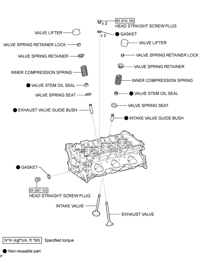 Cylinder head 1GR-FE Components