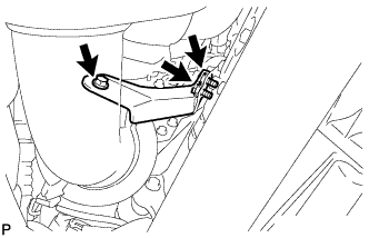 Remove the 3 bolts and No. 2 manifold stay. Engine assembly 1GR-FE Removal