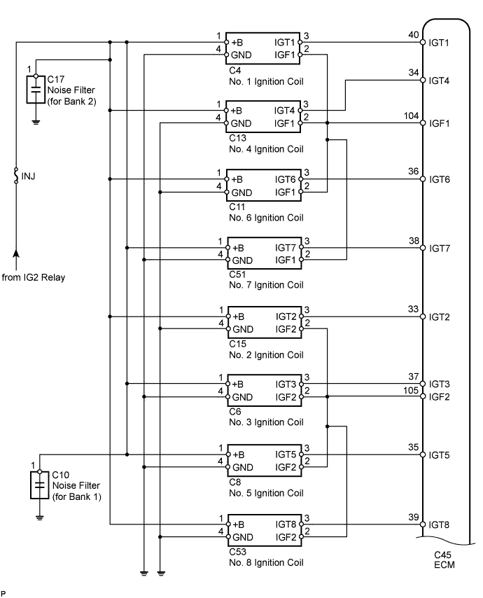 Ignition System 3UR-FE  Land Cruiser. System diagram 1 