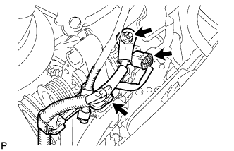 Disconnect the generator connector. Engine assembly 1GR-FE Removal