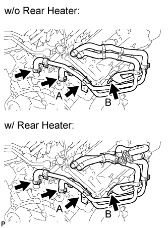 Temporarily install the heater water pipe, and then tighten the 2 bolts. Cylinder head gasket 1GR-FE Installation