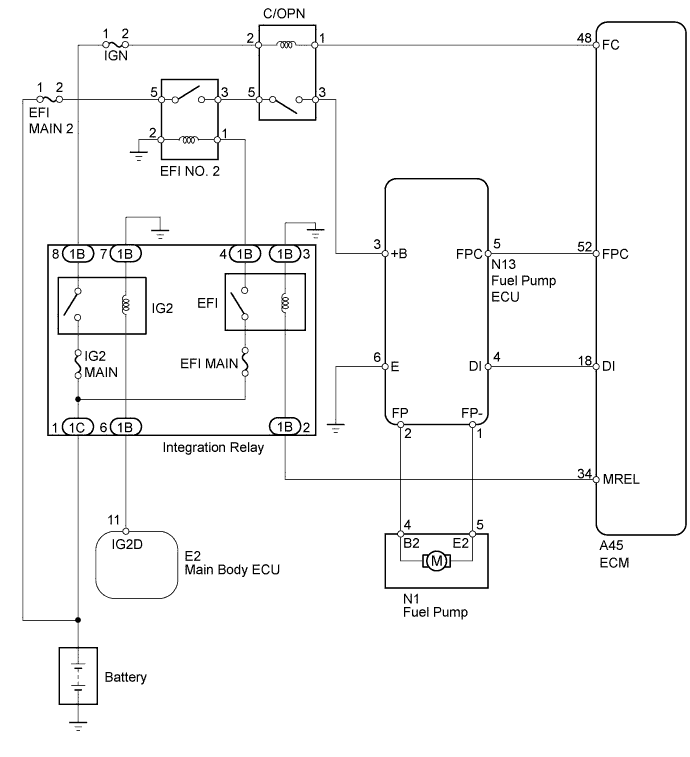 Diagnostic trouble code P0230 3UR-FE Land Cruiser Wiring diagram