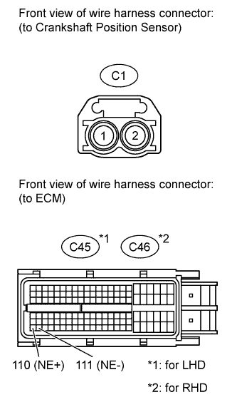 Disconnect the CKP sensor connector. DTC P0335 P0339 Land Cruiser 1GR-FE