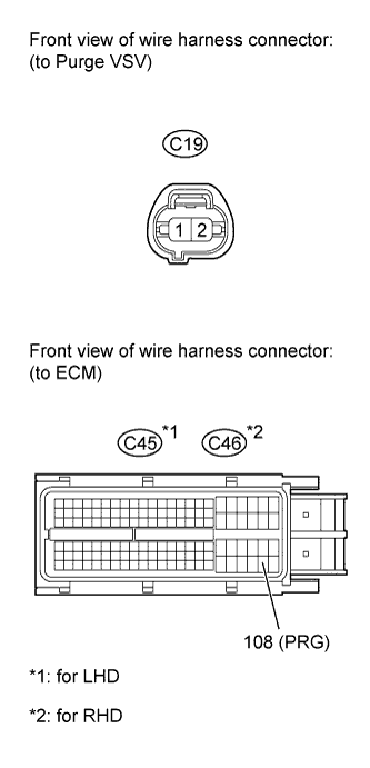 Desconecte el conector VSV de purga.  DTC P0443 Land Cruiser 1GR-FE