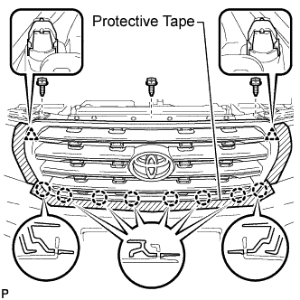 Put protective tape around the radiator grille. Land Cruiser. 3UR-FE Camshaft - Removal. 