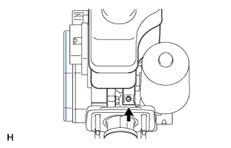 Servofreno hidraulico (para volante a la izquierda) Desmontaje.  Land Cruiser.  Retire el tornillo y extraiga el subconjunto del deposito del cilindro maestro del freno.
