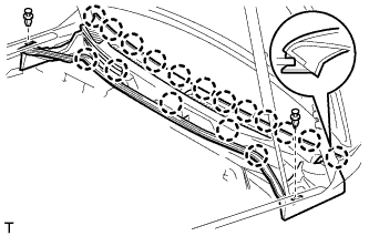 Land Cruiser. 3UR-FE Camshaft - Installation. Push the ventilator louver in the direction indicated by the arrow in the illustration to attach the 17 claws and 2 clips and install the ventilator louver.