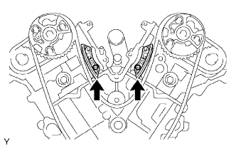 Install the 2 No. 2 chain vibration dampers. Cylinder head gasket 1GR-FE Installation