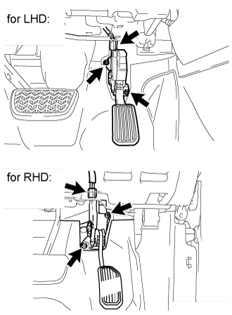 Accelerator Pedal - Removal. 1VD-FTV ENGINE CONTROL. Land Cruiser URJ200  URJ202 GRJ200 VDJ200