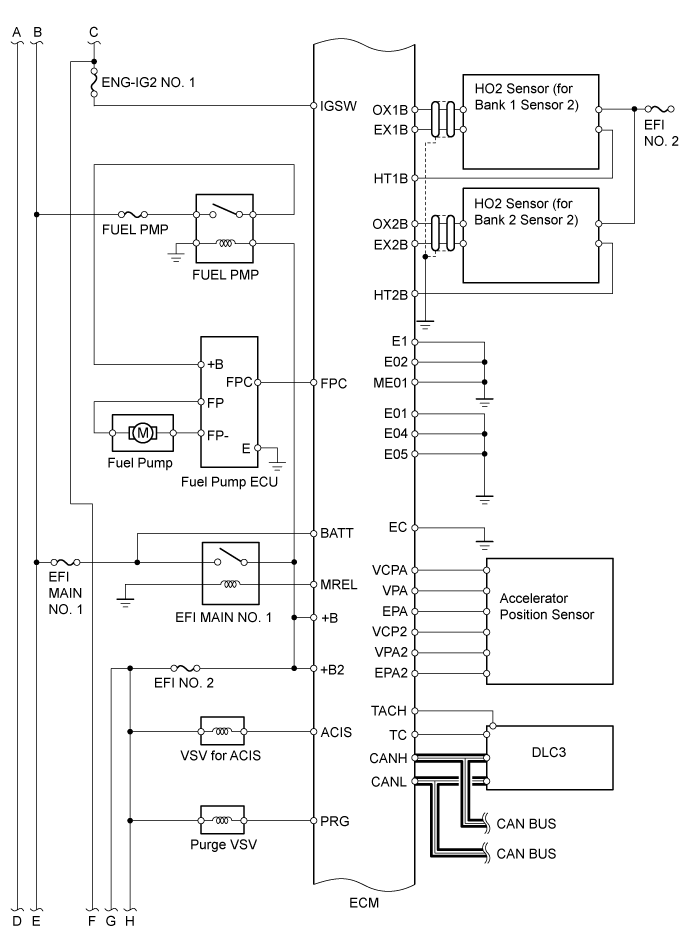 Land Cruiser. Urj200, 202 Grj200 Vdj200.3Ur-Fe Engine Control.Sfi System.Sfi System  System Diagram