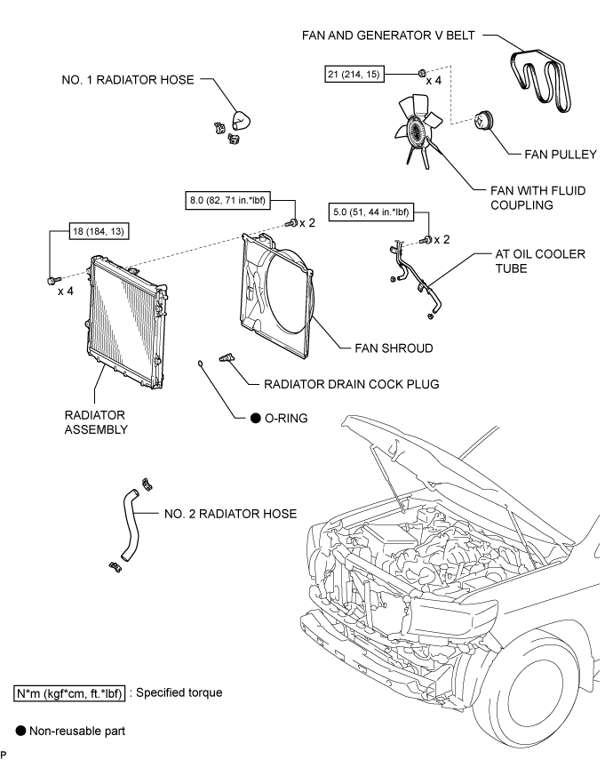 Land Cruiser. Urj200, 202 Grj200 Vdj200.1Ur-Fe Cooling.Cooling System.Radiator  Components