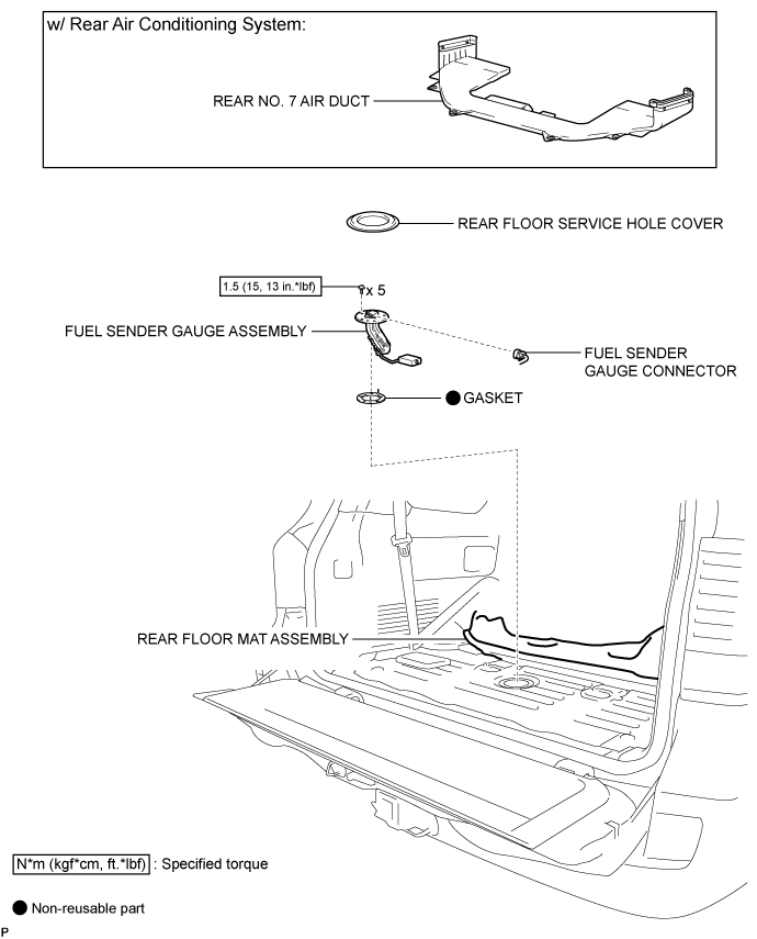 Land Cruiser. Urj200, 202 Grj200 Vdj200.1Gr-Fe Fuel.Fuel System.Fuel Sender Gauge Assembly (For Fuel Sub Tank)  Components