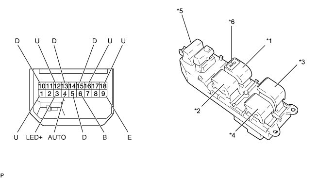 Dtc B2312  Power Window Switch Malfunction. WINDOW / GLASS. Land Cruiser URJ200  URJ202 GRJ200 VDJ200