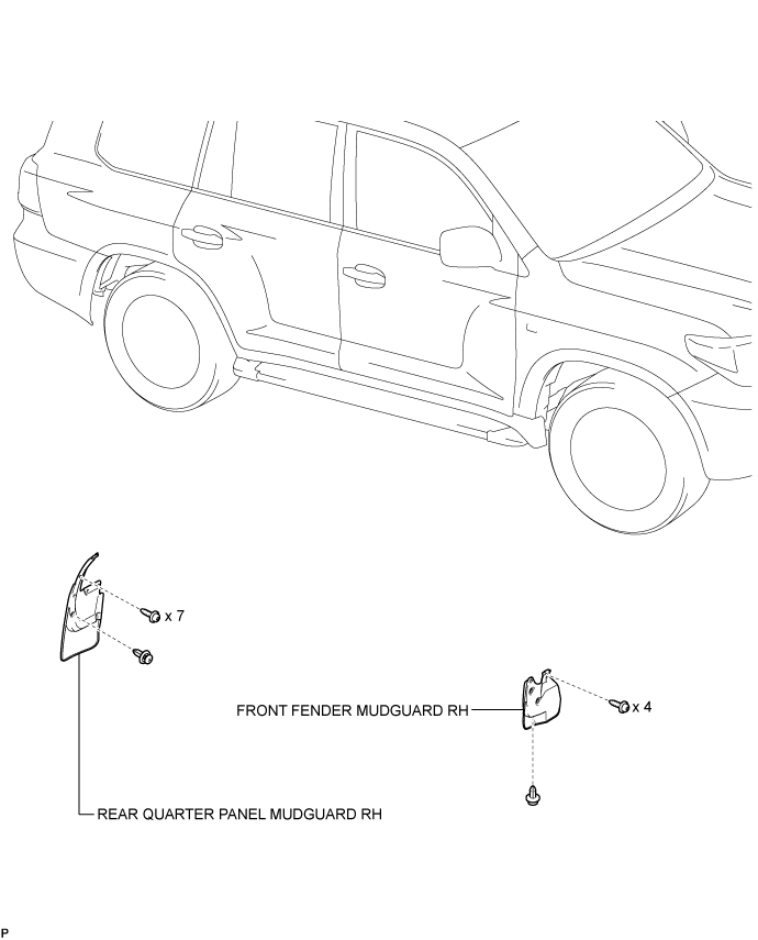 Mudguard - Components. EXTERIOR PANELS / TRIM. Land Cruiser URJ200  URJ202 GRJ200 VDJ200