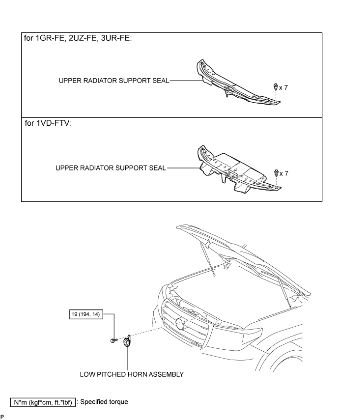 Low Pitched Horn - Components. HORN. Land Cruiser URJ200  URJ202 GRJ200 VDJ200