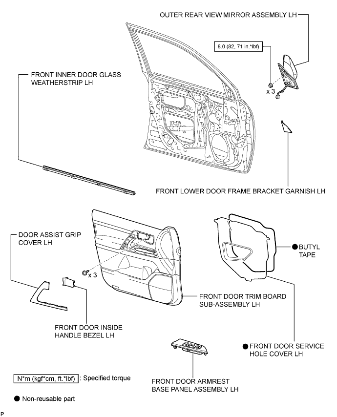Front Door Belt Moulding - Components. EXTERIOR PANELS / TRIM. Land Cruiser URJ200  URJ202 GRJ200 VDJ200
