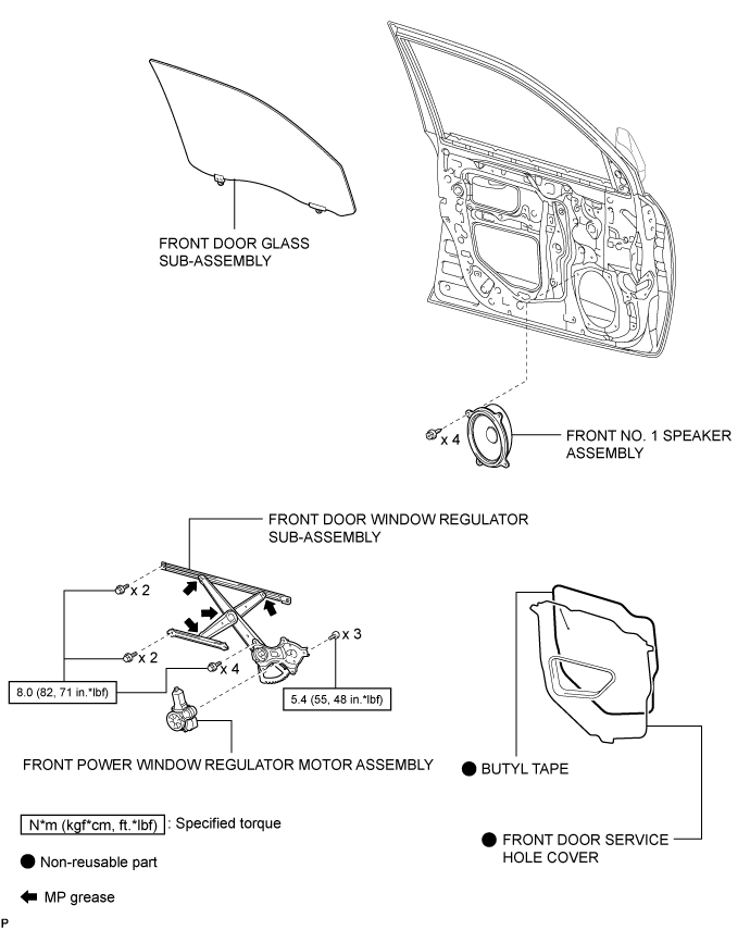 Power Window Regulator Motor (For Front Door) - Components. WINDOW / GLASS. Land Cruiser URJ200  URJ202 GRJ200 VDJ200