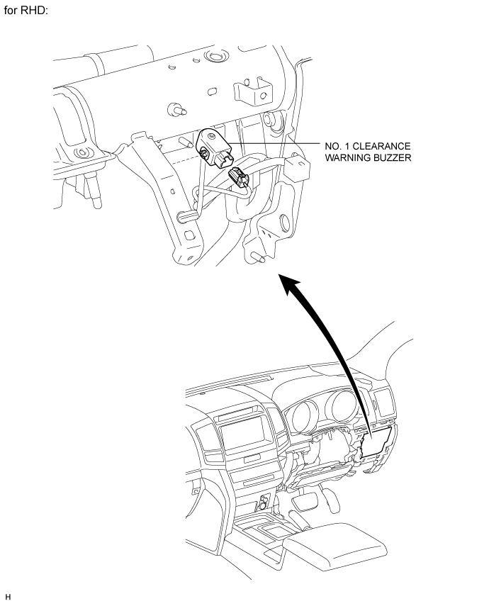 Land Cruiser. Urj200, 202 Grj200 Vdj200.Park Assist Monitoring.Toyota Parking Assist-Sensor System.Clearance Warning Buzzer  Components