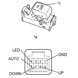 Front Passenger Side Power Window Switch - Inspection. WINDOW / GLASS. Land Cruiser URJ200  URJ202 GRJ200 VDJ200