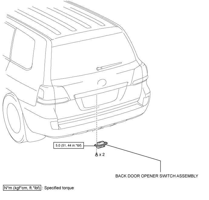 Back Door Opener Switch - Components. DOOR / HATCH. Land Cruiser URJ200  URJ202 GRJ200 VDJ200