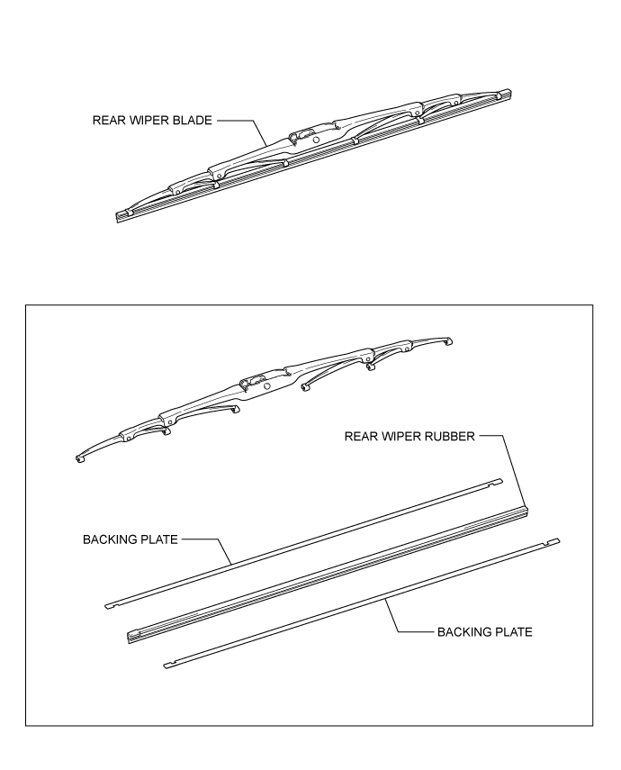 Rear Wiper Rubber (For Double Swing Out Type) - Components. WIPER / WASHER. Land Cruiser URJ200  URJ202 GRJ200 VDJ200