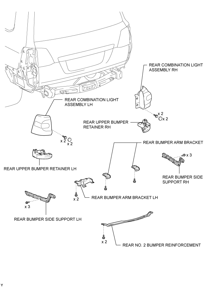 Rear Bumper (For Standard) - Components. EXTERIOR PANELS / TRIM. Land Cruiser URJ200  URJ202 GRJ200 VDJ200