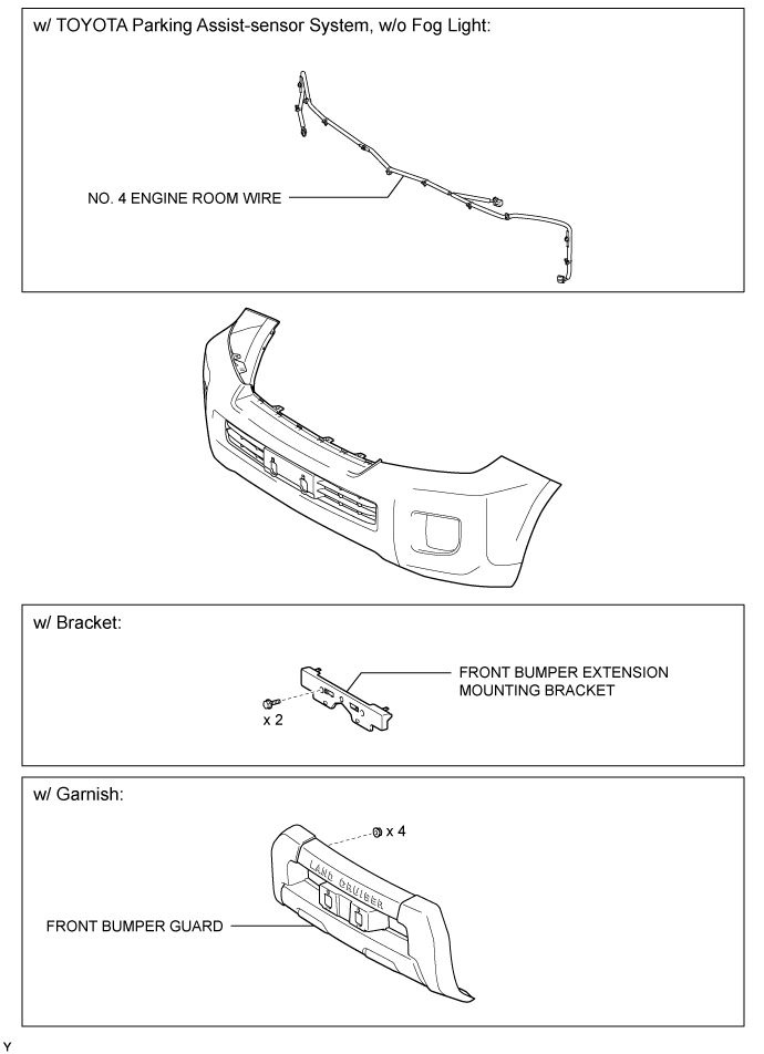 Front Bumper (For Standard) - Components. EXTERIOR PANELS / TRIM. Land Cruiser URJ200  URJ202 GRJ200 VDJ200