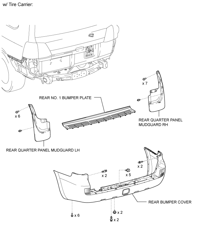 Rear Bumper (W/ Pintle Hook) - Components. EXTERIOR PANELS / TRIM. Land Cruiser URJ200  URJ202 GRJ200 VDJ200