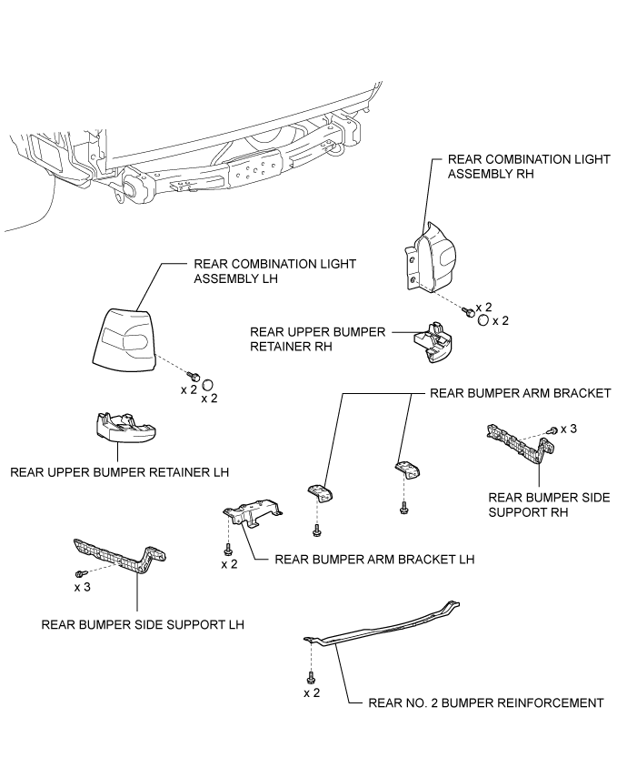 Rear Bumper (W/ Pintle Hook) - Components. EXTERIOR PANELS / TRIM. Land Cruiser URJ200  URJ202 GRJ200 VDJ200